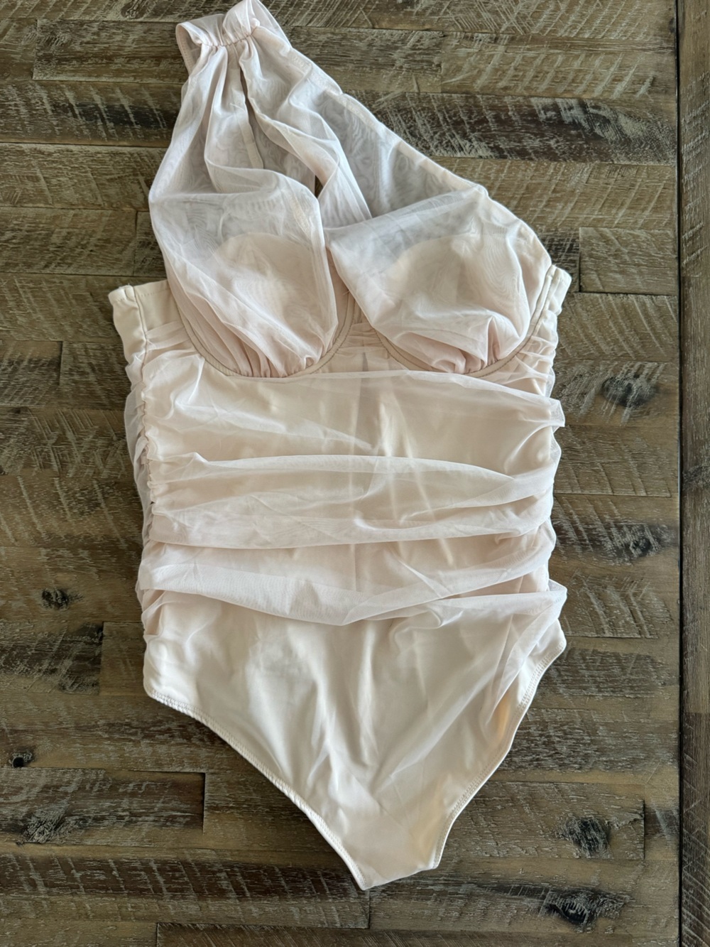 Sheer le lis Blush Pink Mesh Bodysuit